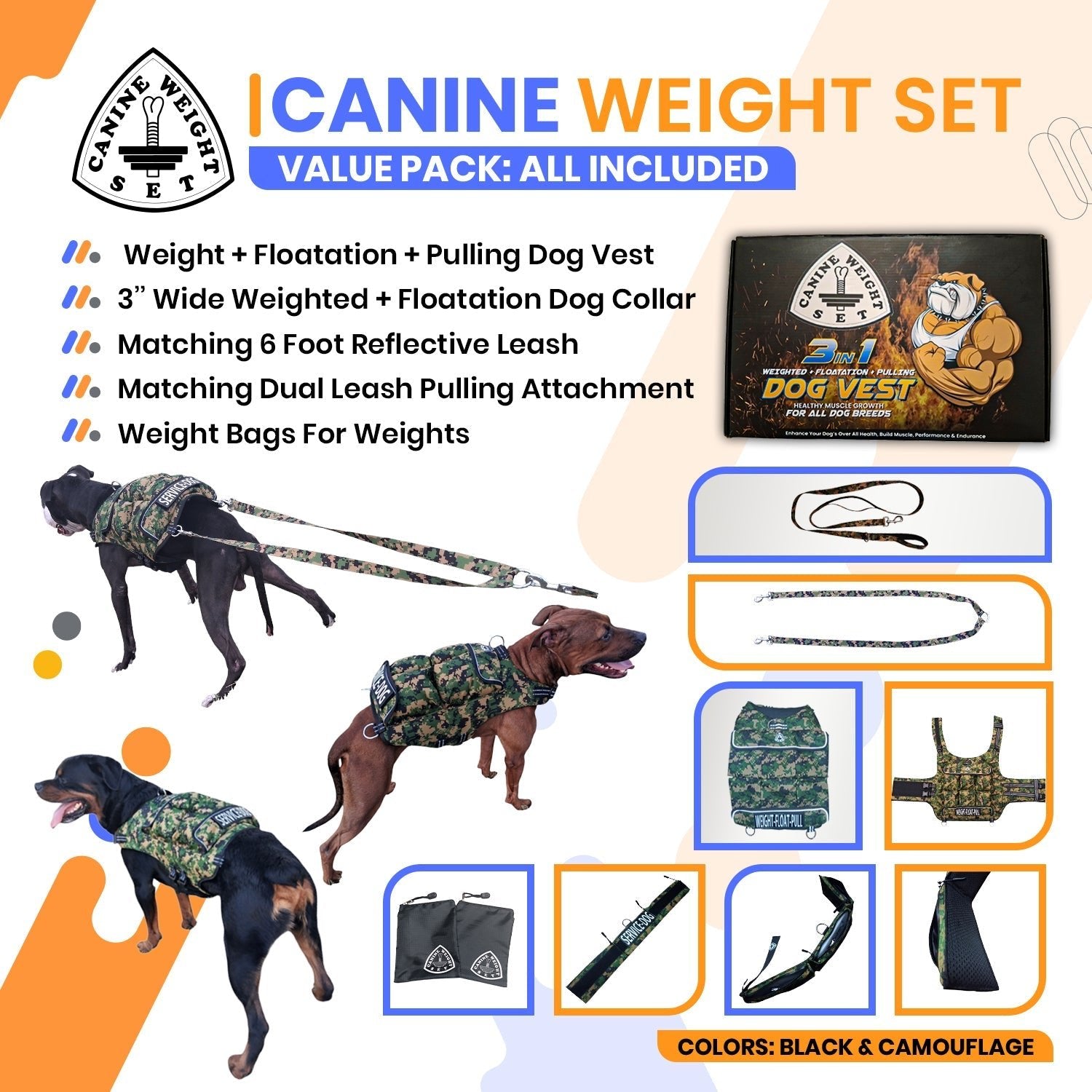 WHY: CANINE WEIGHT SET® Weighted + Floatation + Pulling Dog Vest - CANINE WEIGHT SET®