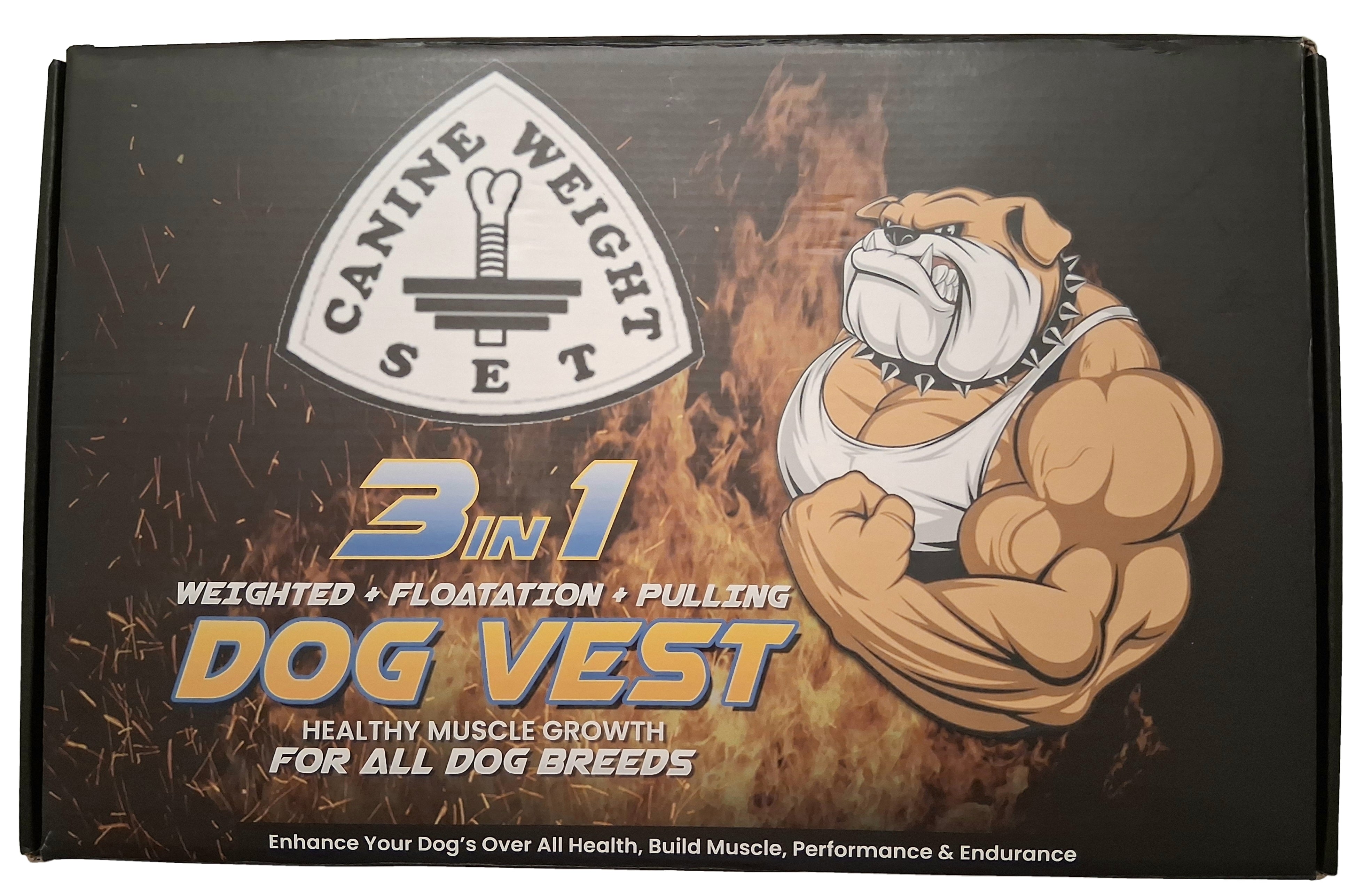 Weighted + Floatation Swimming + Pulling Attachment 3 In 1 Dog Vest