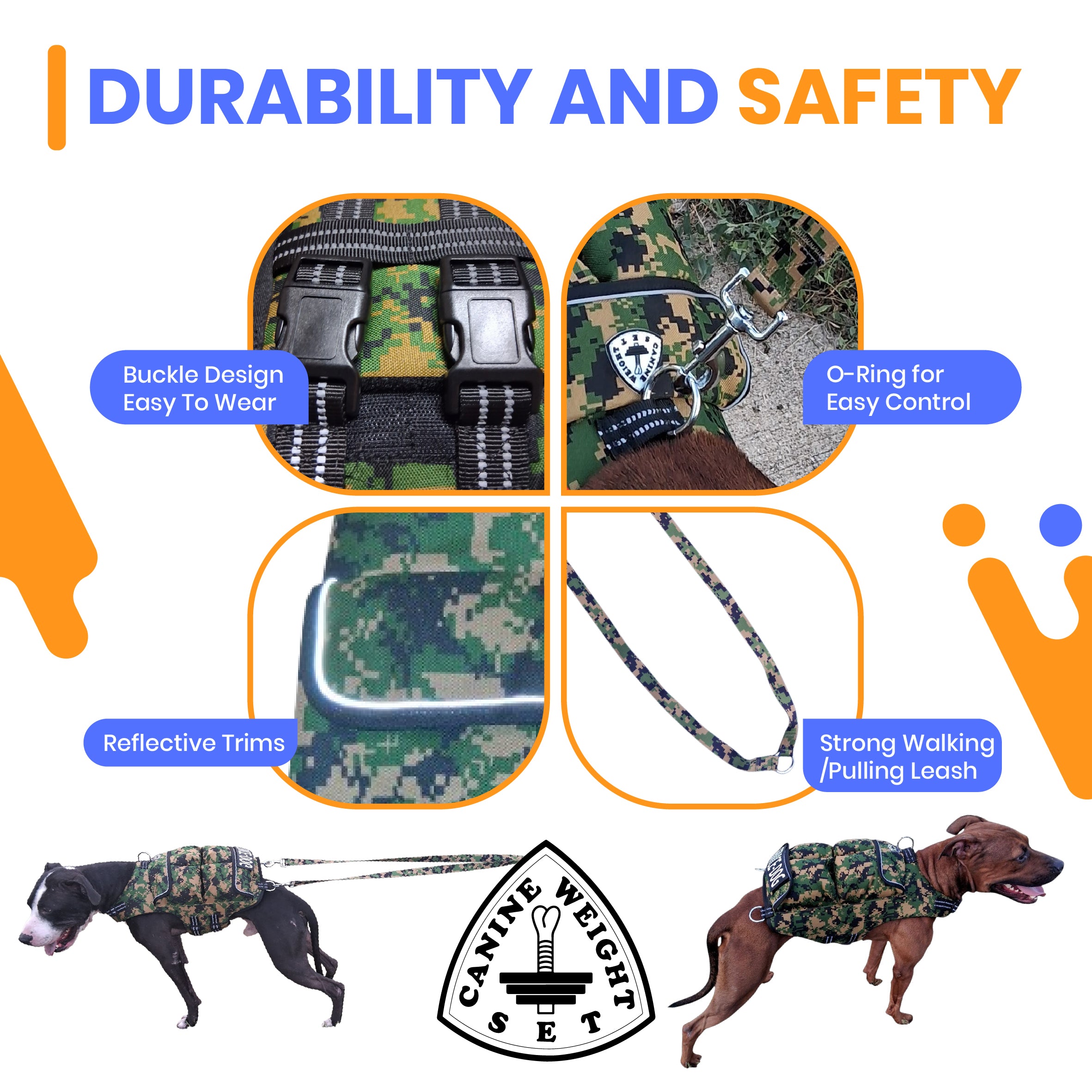 Weighted + Floatation Swimming + Pulling Attachment 3 In 1 Dog Vest