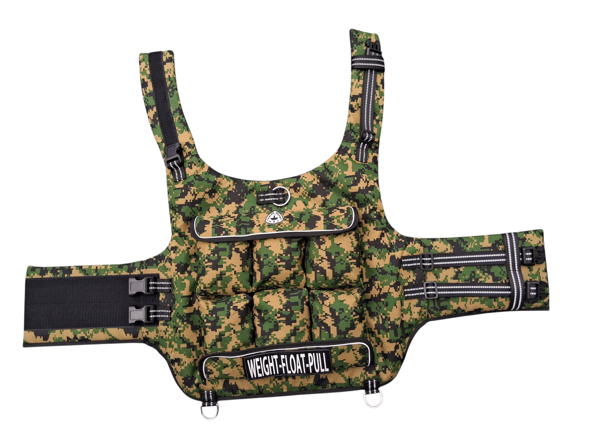 Weight + Float + Pulling Attachment 3 In 1 Dog Vest - Free Size ExchangesWeighted Dog VestSmallCamouflage