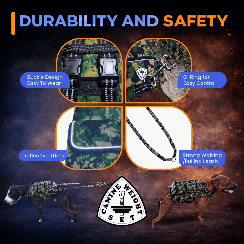 Weight + Float + Pulling Attachment 3 In 1 Dog Vest - Free Size ExchangesWeighted Dog VestSmallCamouflage