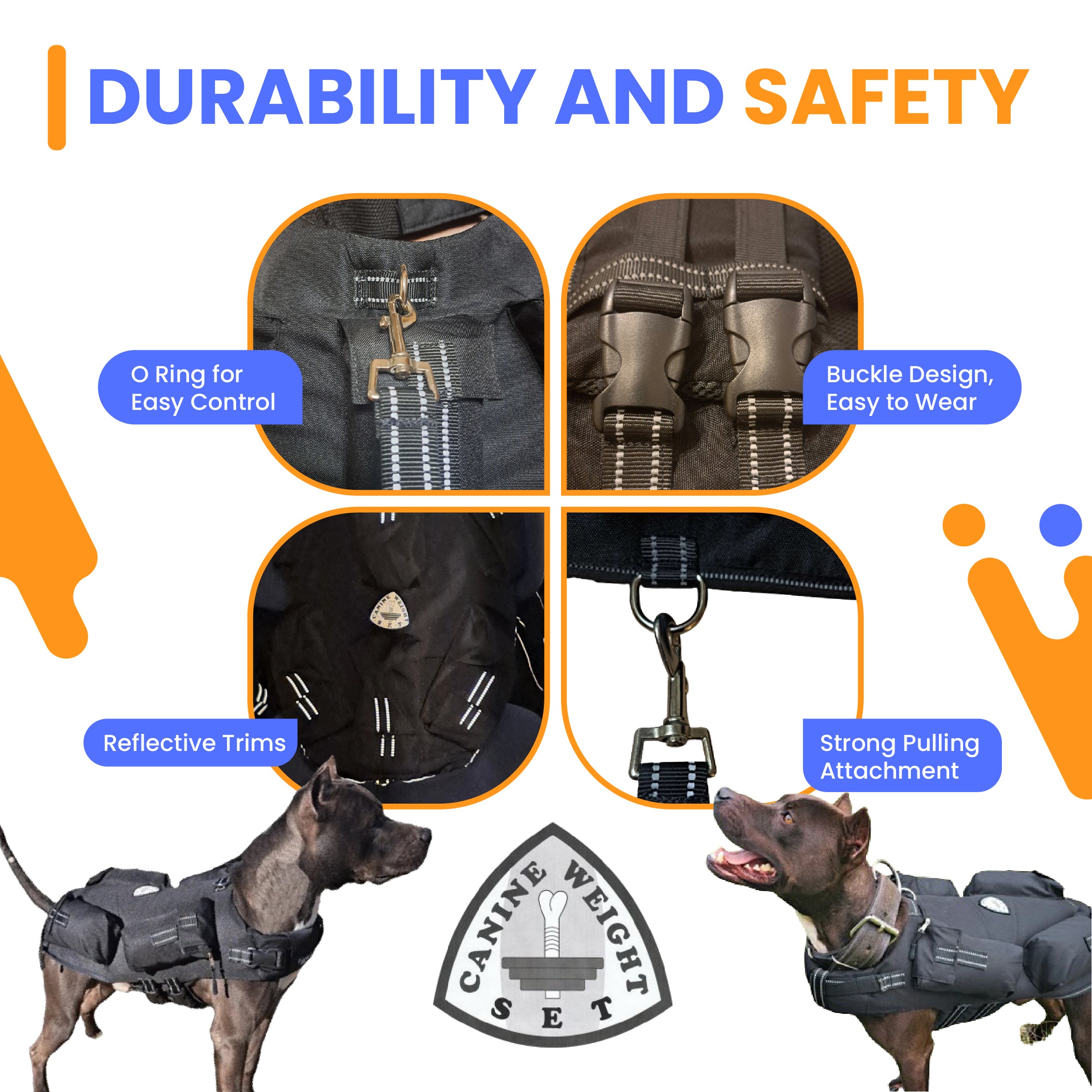 Weighted + Floatation Swimming + Pulling Attachment 3 In 1 Dog Vest - CANINE WEIGHT SET®