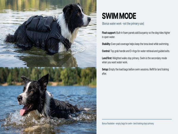 Weighted Dog Vest → Walking • Exercise • Conditioning • Daily Activity